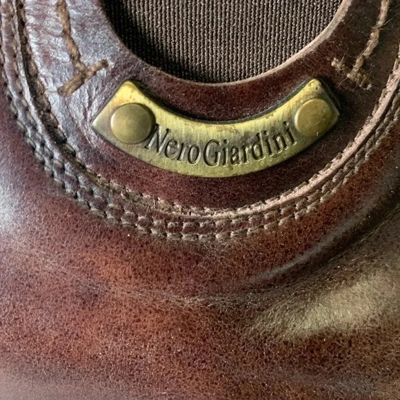 New Without Box Nero Girdini Hand Made Brown Itilian Learher Boots Size 37 6.5 - Picture 7 of 7